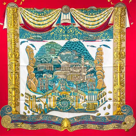 hermes l'atlantide scarf|L’Atlantide Hermes Silk Scarf by Annie Faivre – 1995.